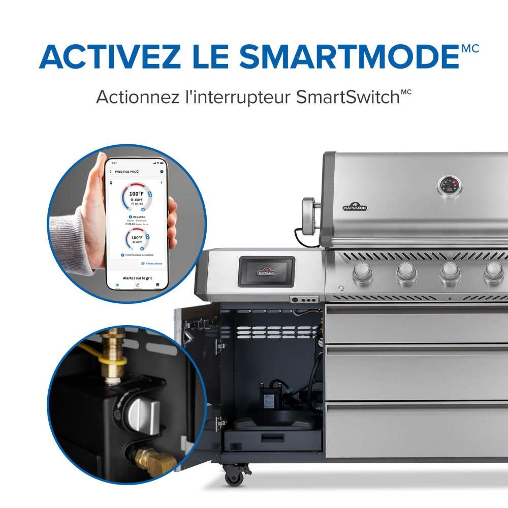 PRO665VXRSIBNSS - Gril Prestige PRO 665 Élite au gaz naturel avec technologie intelligente et boîte à fumage électrique - BBQ Québec