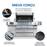 PRO665VXRSIBNSS - Gril Prestige PRO 665 Élite au gaz naturel avec technologie intelligente et boîte à fumage électrique - BBQ Québec