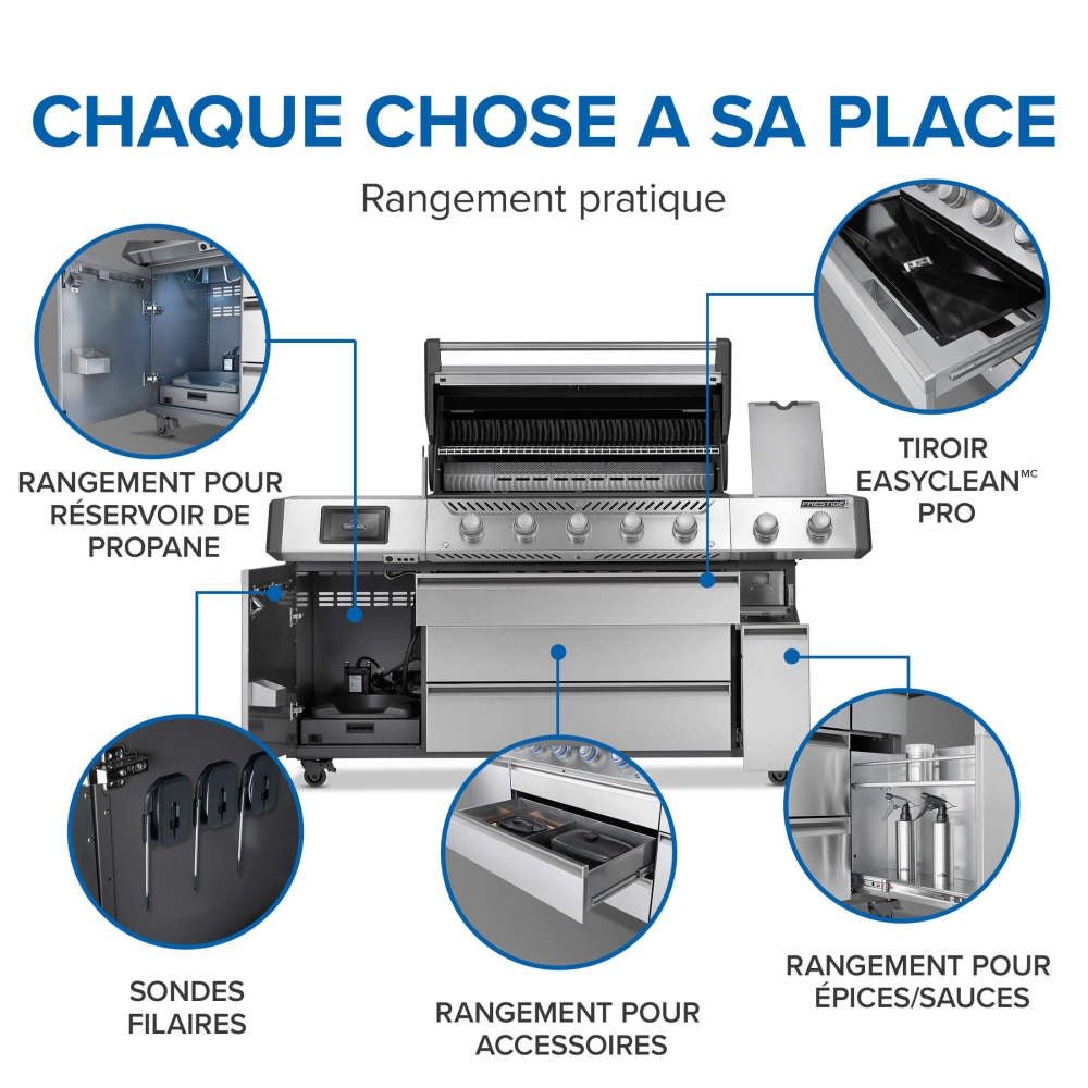 PRO665VXRSIBPSS - Gril Prestige PRO 665 Élite au propane avec technologie intelligente et boîte à fumage électrique - BBQ Québec