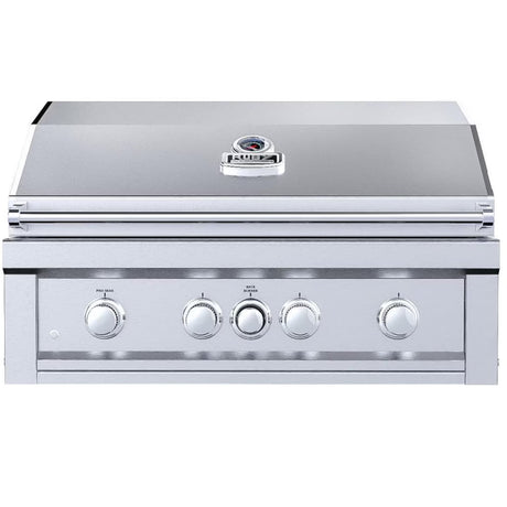 Ruby4BIR - NG – Ruby 36" à 4 brûleurs Pro - Sear avec brûleur infrarouge, moteur de rôtisserie, tige avec lumières DEL, grille de saisie haute température – gaz naturel - BBQ Québec
