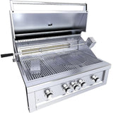 Ruby4BIR - NG – Ruby 36" à 4 brûleurs Pro - Sear avec brûleur infrarouge, moteur de rôtisserie, tige avec lumières DEL, grille de saisie haute température – gaz naturel - BBQ Québec