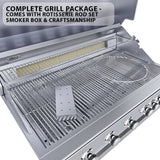 Ruby5BIR - LP – Ruby 42" à 5 brûleurs Pro - Sear avec brûleur infrarouge, moteur de rôtisserie, tige avec lumières DEL, grille de saisie haute température – propane - BBQ Québec