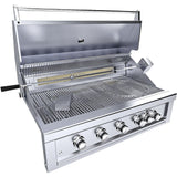 Ruby5BIR - LP – Ruby 42" à 5 brûleurs Pro - Sear avec brûleur infrarouge, moteur de rôtisserie, tige avec lumières DEL, grille de saisie haute température – propane - BBQ Québec