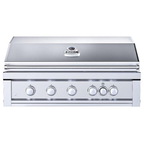 Ruby5BIR - NG – Ruby 42" à 5 brûleurs Pro - Sear avec brûleur infrarouge, moteur de rôtisserie, tige avec lumières DEL, grille de saisie haute température – gaz naturel - BBQ Québec