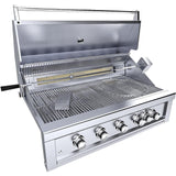 Ruby5BIR - NG – Ruby 42" à 5 brûleurs Pro - Sear avec brûleur infrarouge, moteur de rôtisserie, tige avec lumières DEL, grille de saisie haute température – gaz naturel - BBQ Québec