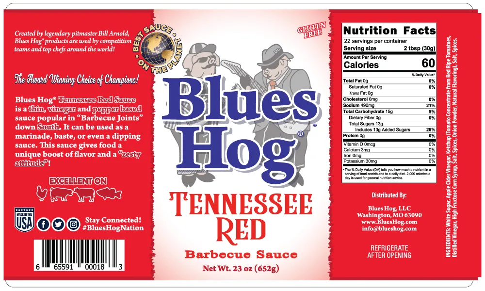 Sauce Blues Hog Tennessee Red 680 ml (23 oz) - BBQ Québec