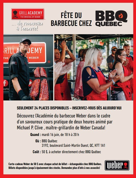 Weber Grill Academy - 16 Juin - BBQ Québec