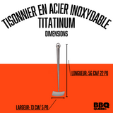 Tisonnier en acier inoxydable de couleur titanium BBQ Québec