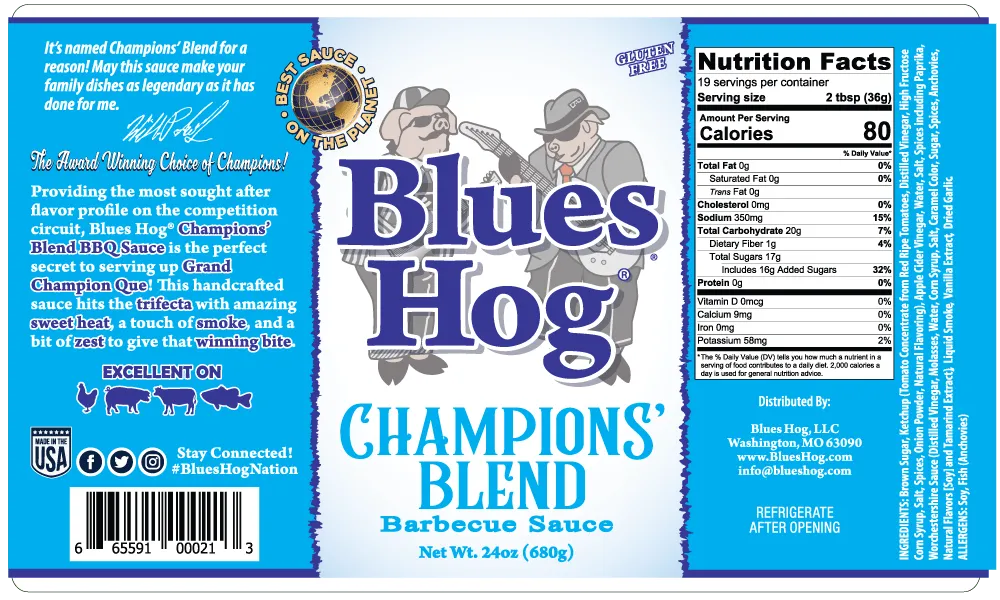 Sauce Champion 's Blend 712 ml (24 oz) - BBQ Québec